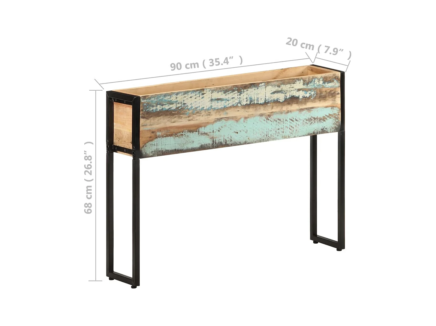 Jardinière 90x20x68 cm Bois de récupération massif