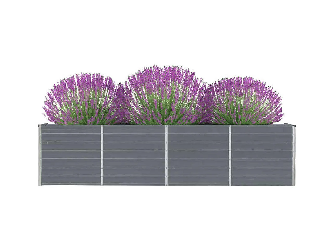 Fioriera 320x40x77 cm Acciaio zincato Grigio