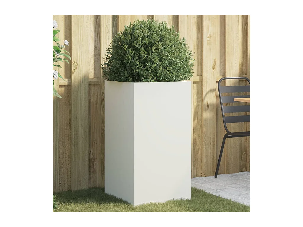 Witte plantenbak 42x38x75 cm staal