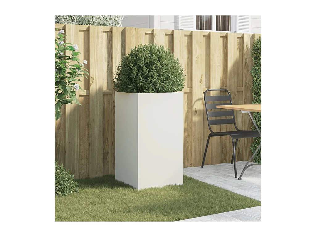 Witte plantenbak 42x38x75 cm staal