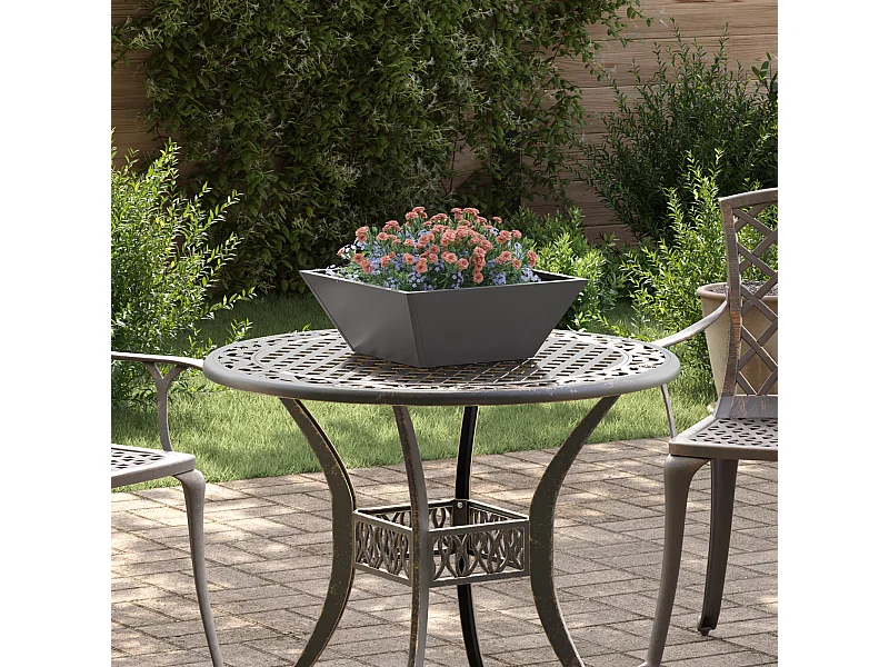 Pot en Métal Noir Métal 40 x 40 x 15 cm Jardinières