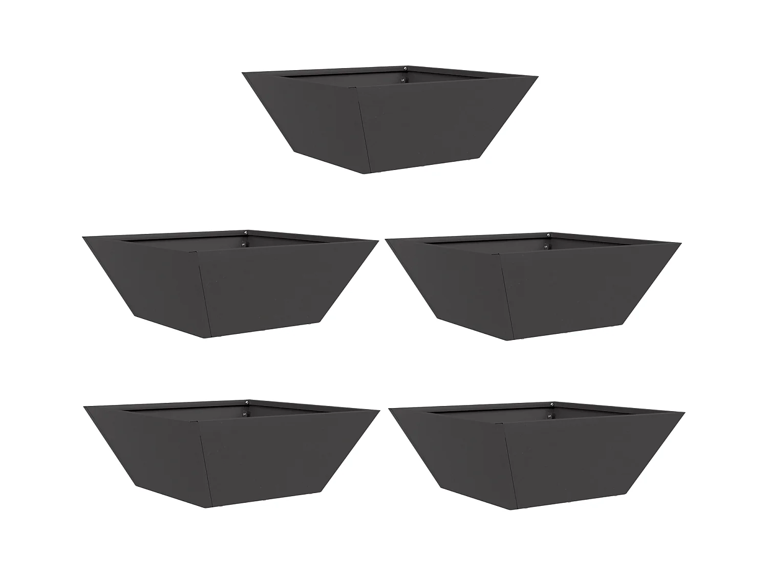 Pot en Métal Noir Métal 40 x 40 x 15 cm Jardinières