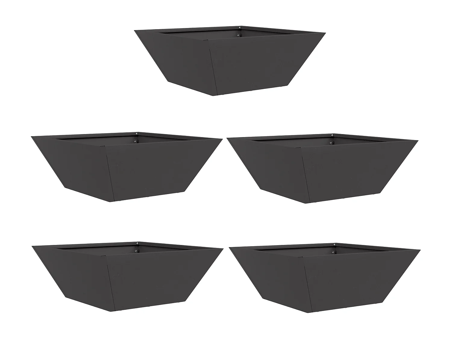 Pot en Métal Noir Métal 40 x 40 x 15 cm Jardinières