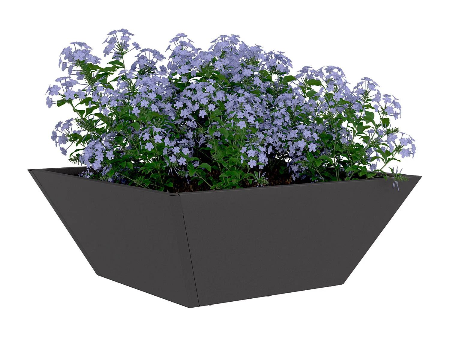 Pot en Métal Noir Métal 40 x 40 x 15 cm Jardinières