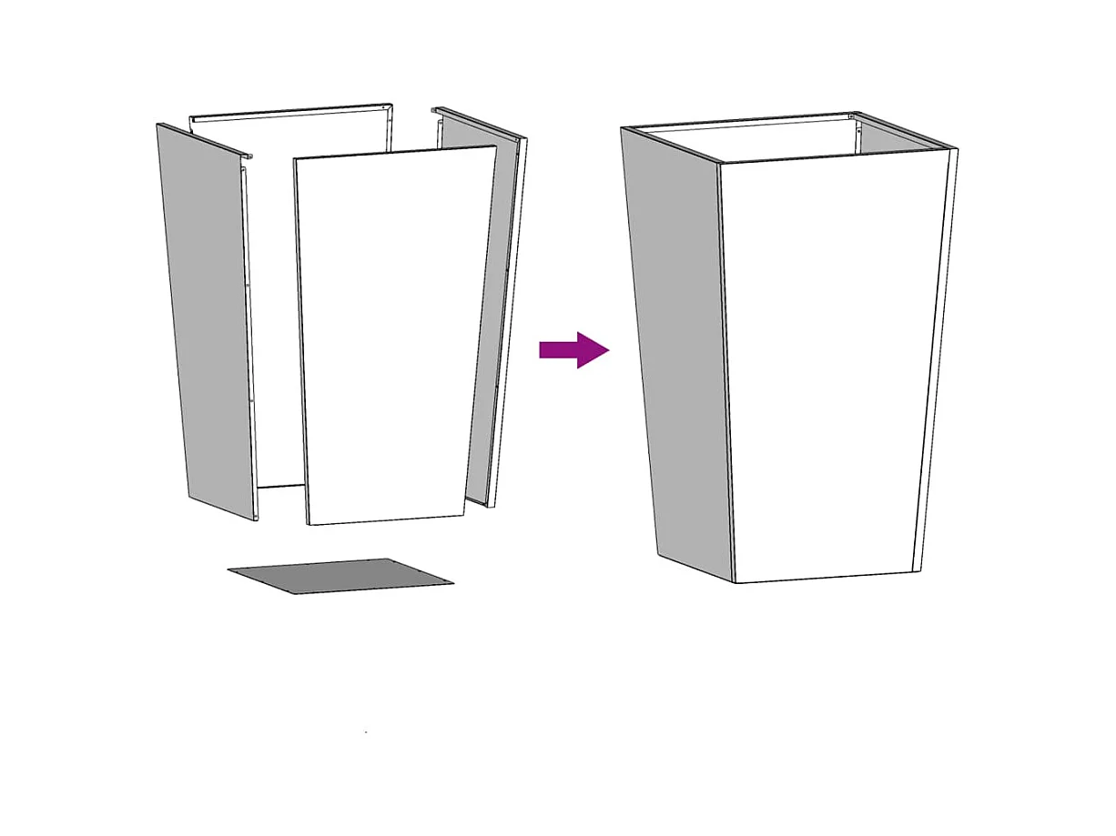 Jardinière noir 45x45x75 cm acier