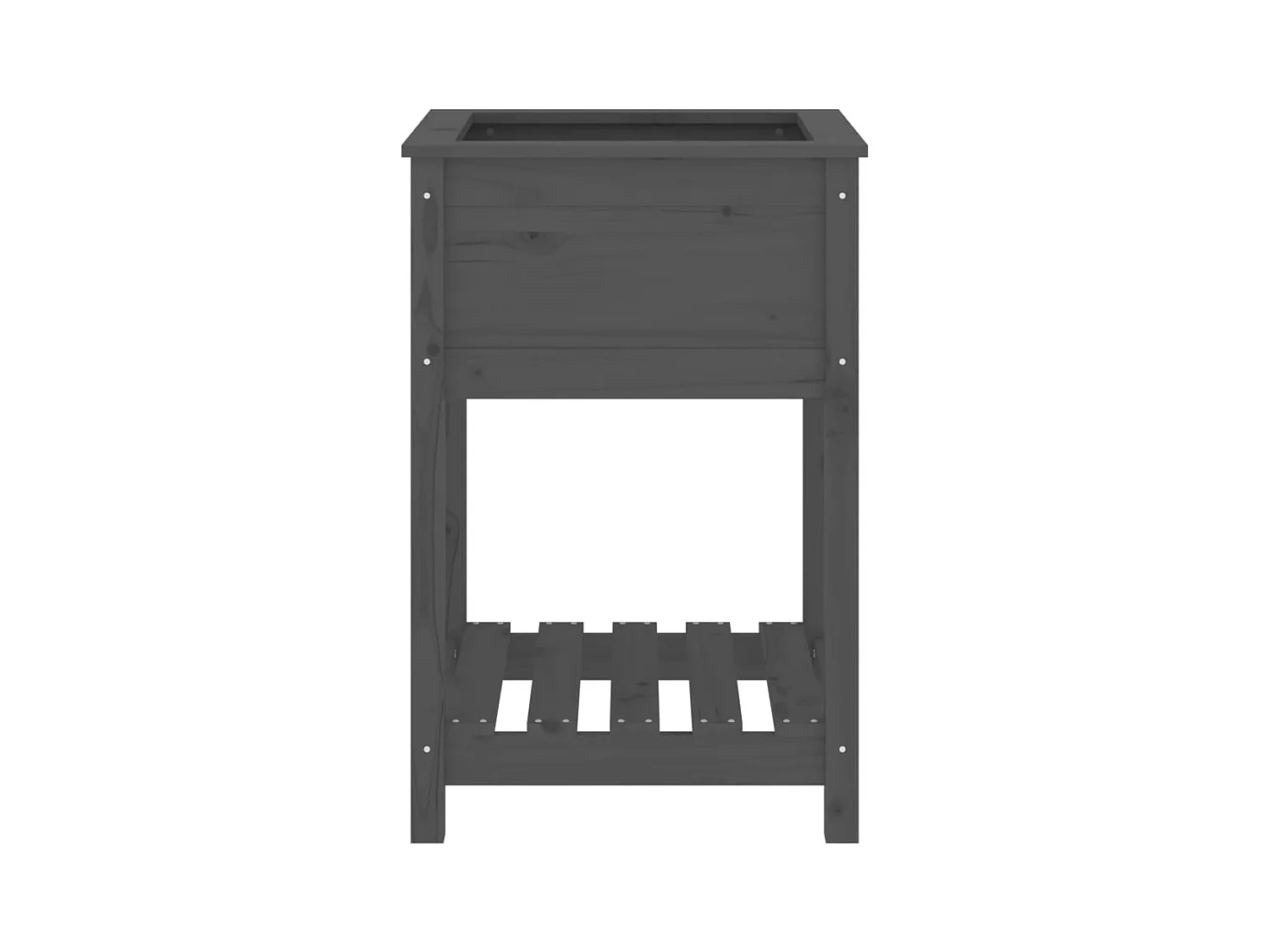 Jardinière avec étagère Gris 54x54x81 cm Bois massif de pin