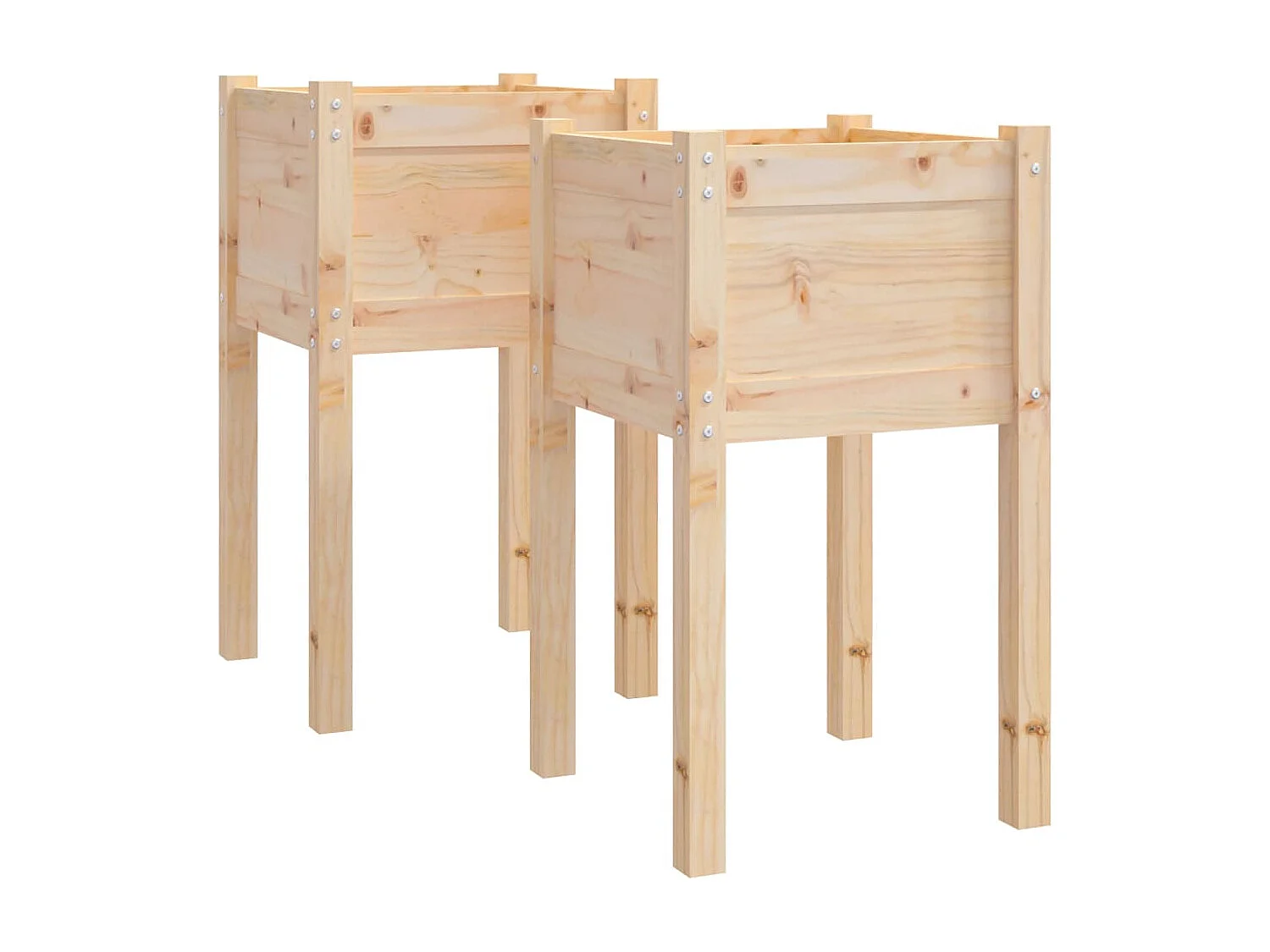 Jardinières d'extérieur 2 pcs 40x40x70 cm bois de pin massif