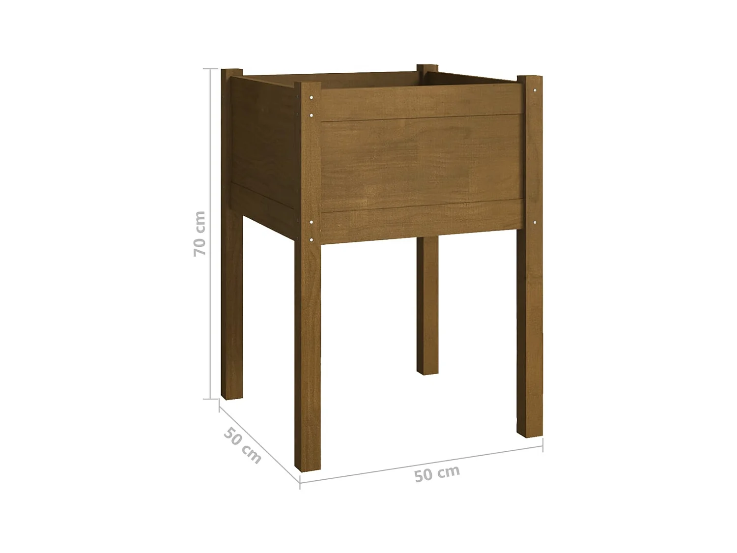 Jardinières 2 pcs Marron miel 50x50x70 cm Bois de pin massif