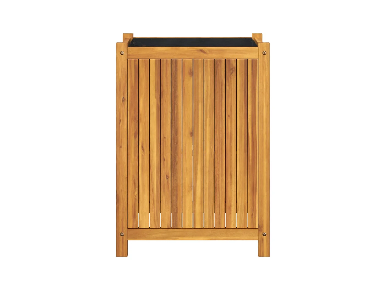 Fioriera con inserto 54x31x75 cm in legno massello di acacia