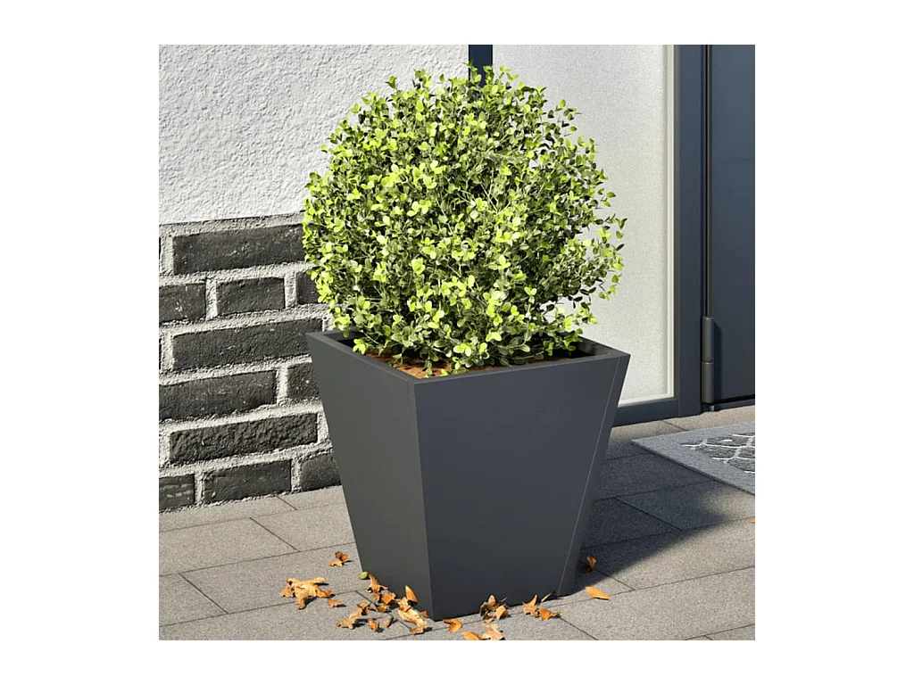 Jardinières 2 pcs anthracite 30x30x30 cm acier