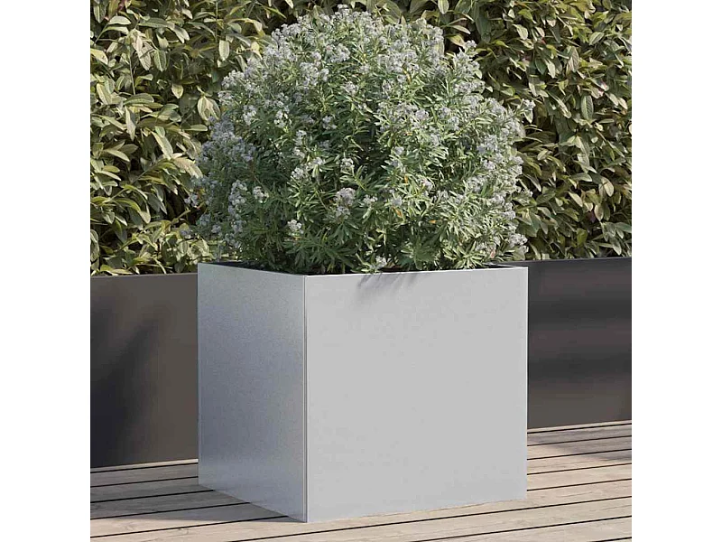 Zilveren plantenbak 42x40x39 cm gegalvaniseerd staal