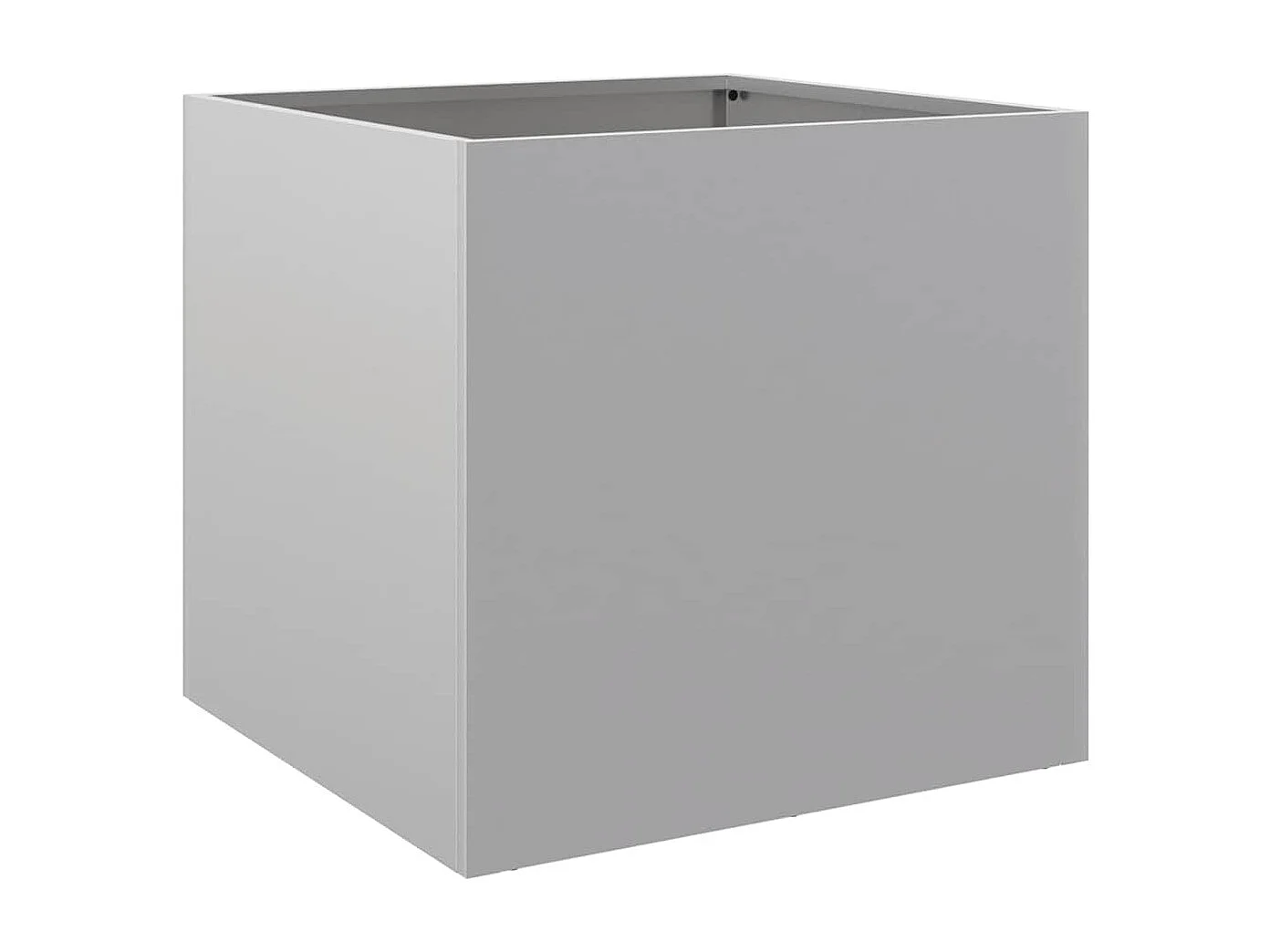 Silberner Pflanzkübel 42x40x39 cm aus verzinktem Stahl