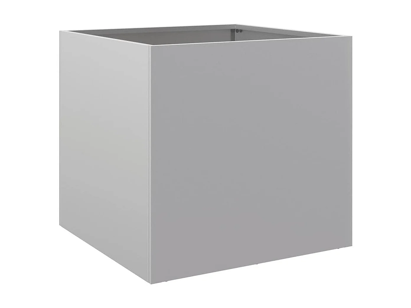 Silberner Pflanzkübel 42x40x39 cm aus verzinktem Stahl