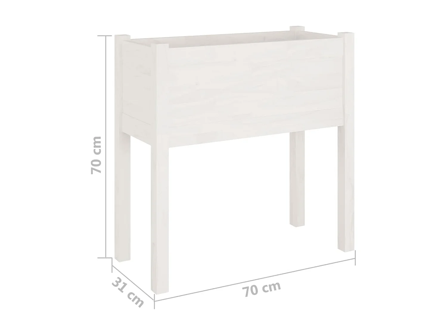 Fioriere 2 pz Bianco 70x31x70 cm Legno massello di pino