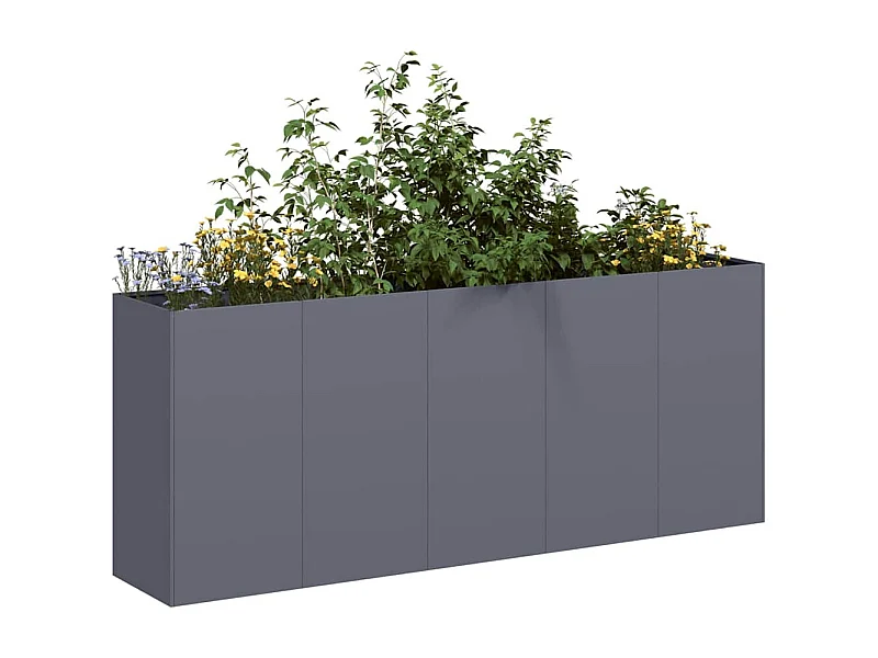 Jardinière anthracite 200x40x80 cm acier laminé à froid