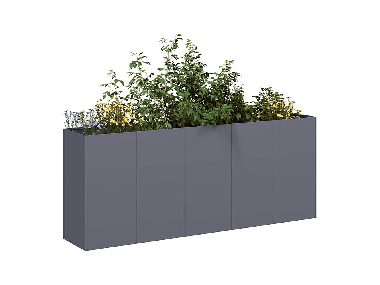 Jardinière anthracite 200x40x80 cm acier laminé à froid