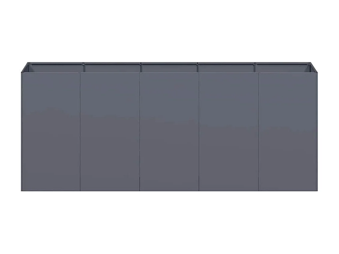 Jardinière anthracite 200x40x80 cm acier laminé à froid
