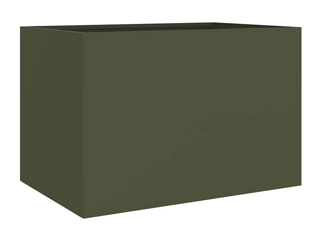 Fioriera verde oliva 62x47x46 cm in acciaio