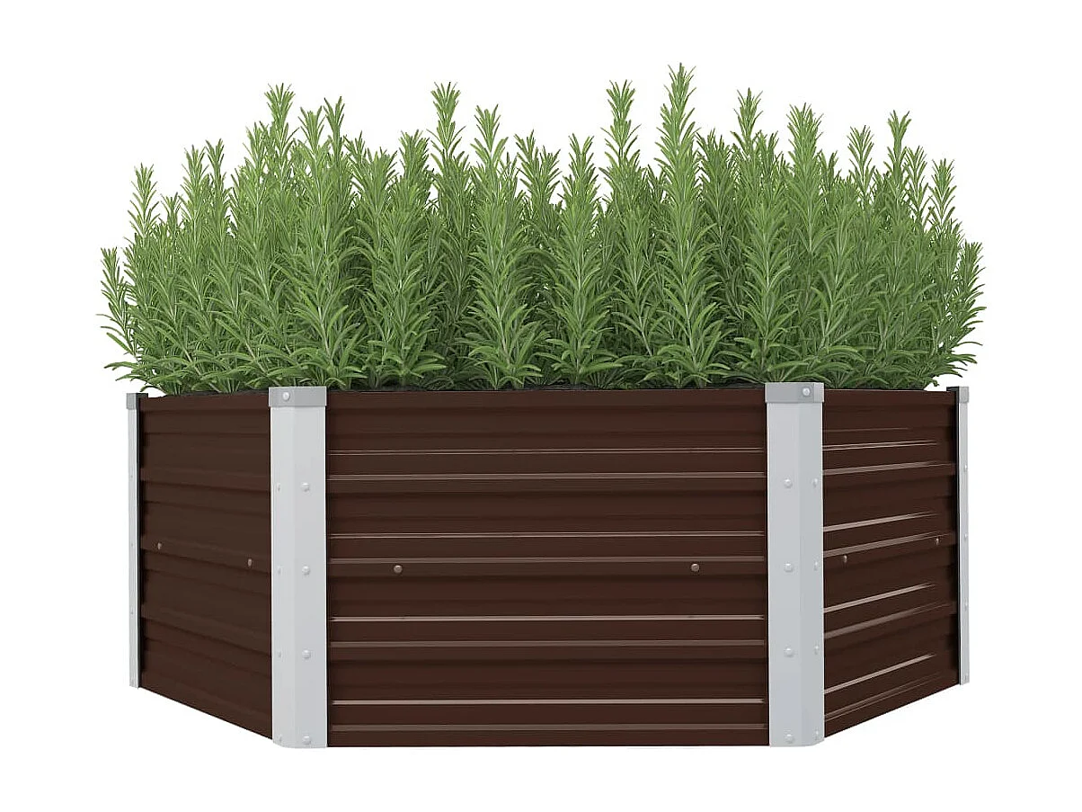 Jardinière surélevée Marron 129x129x46 cm Acier galvanisé