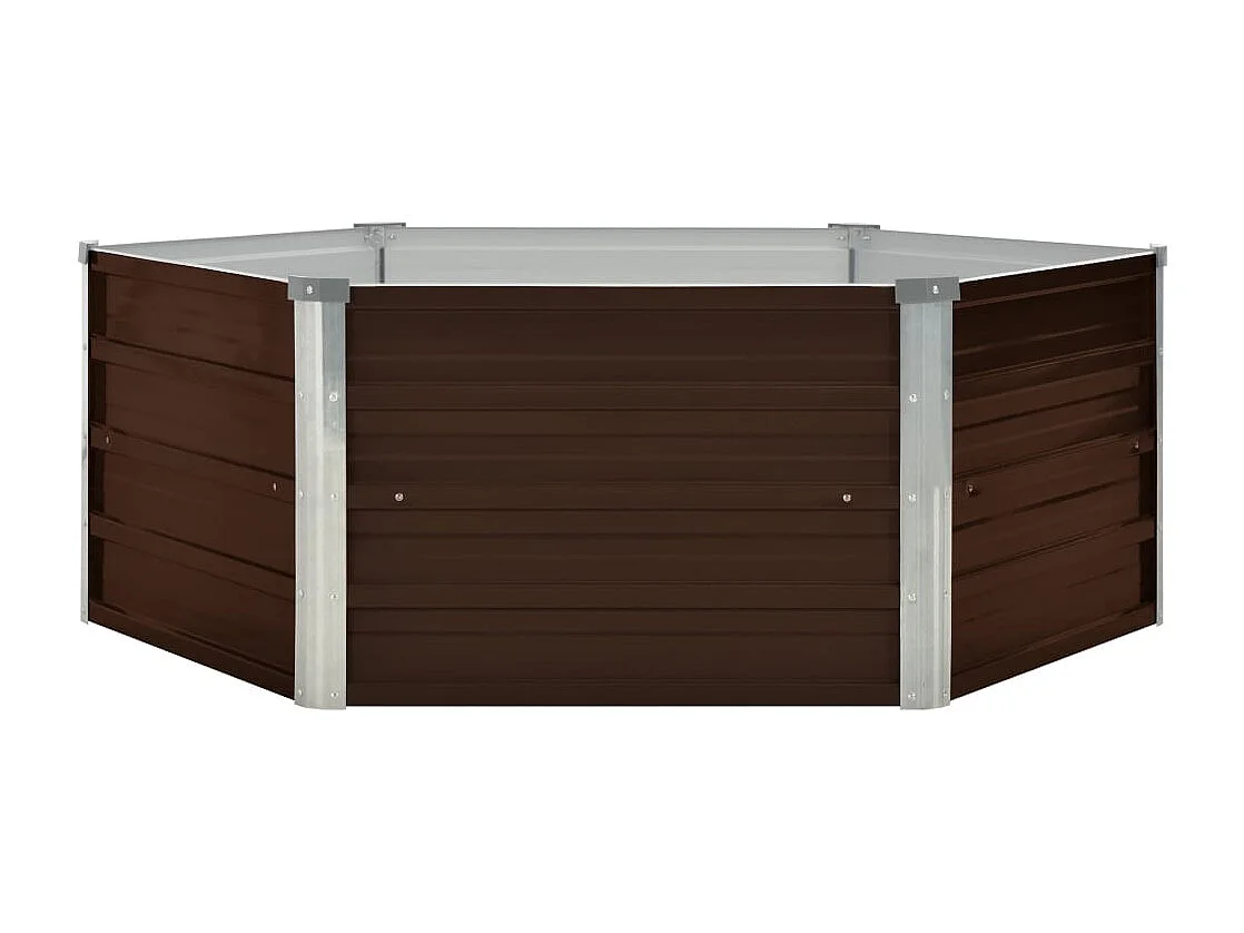 Jardinière surélevée Marron 129x129x46 cm Acier galvanisé