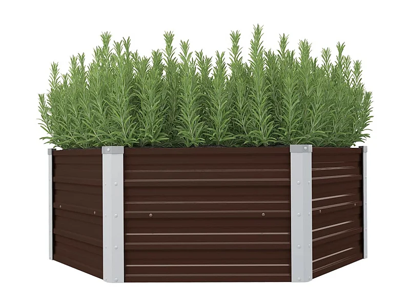 Verhoogde plantenbak Bruin 129x129x46 cm Gegalvaniseerd staal
