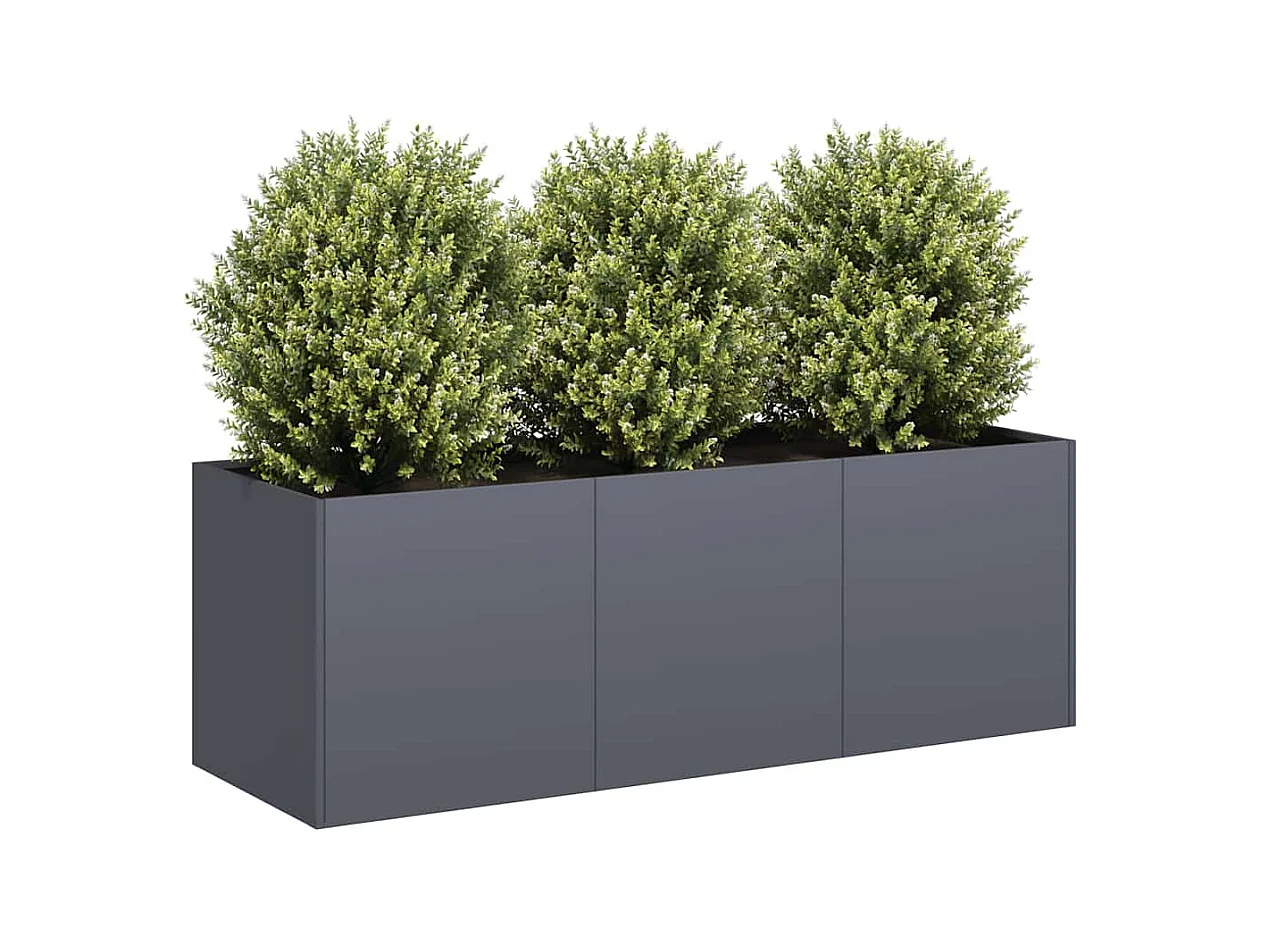 Jardinière anthracite 120x40x40 cm acier laminé à froid