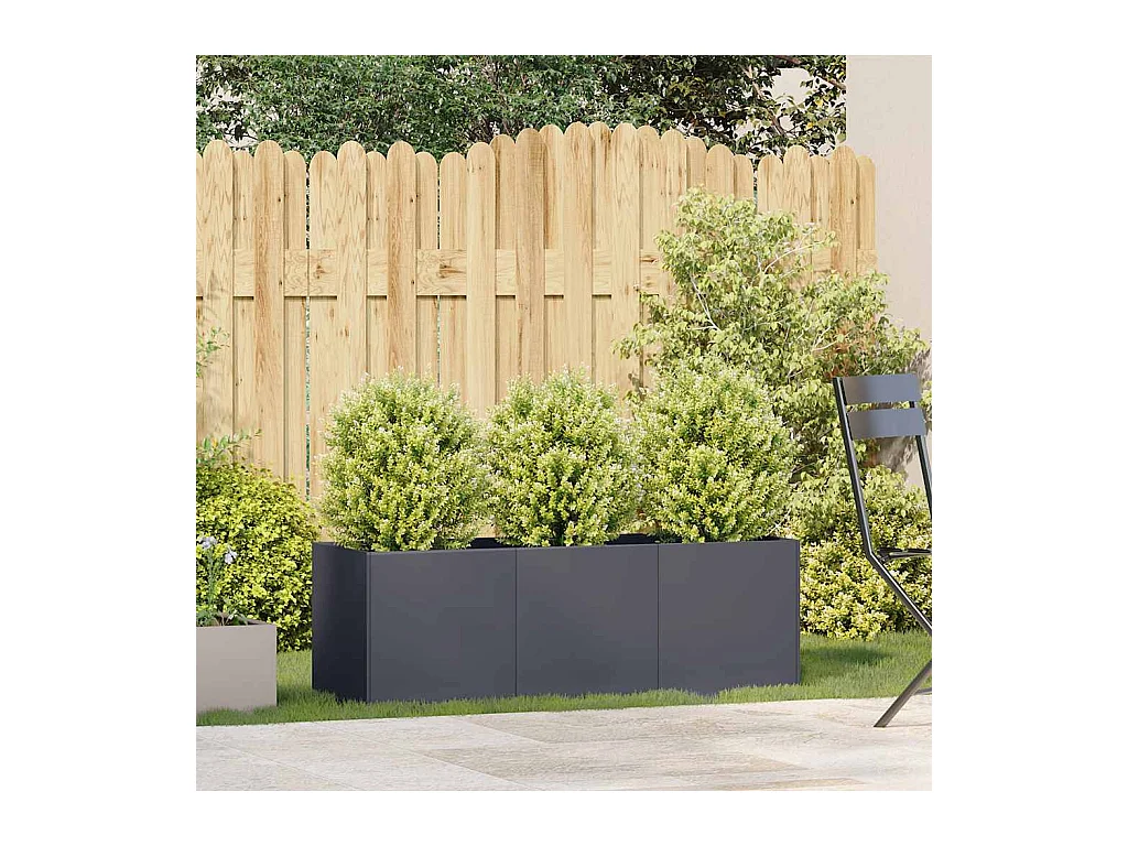 Jardinière anthracite 120x40x40 cm acier laminé à froid