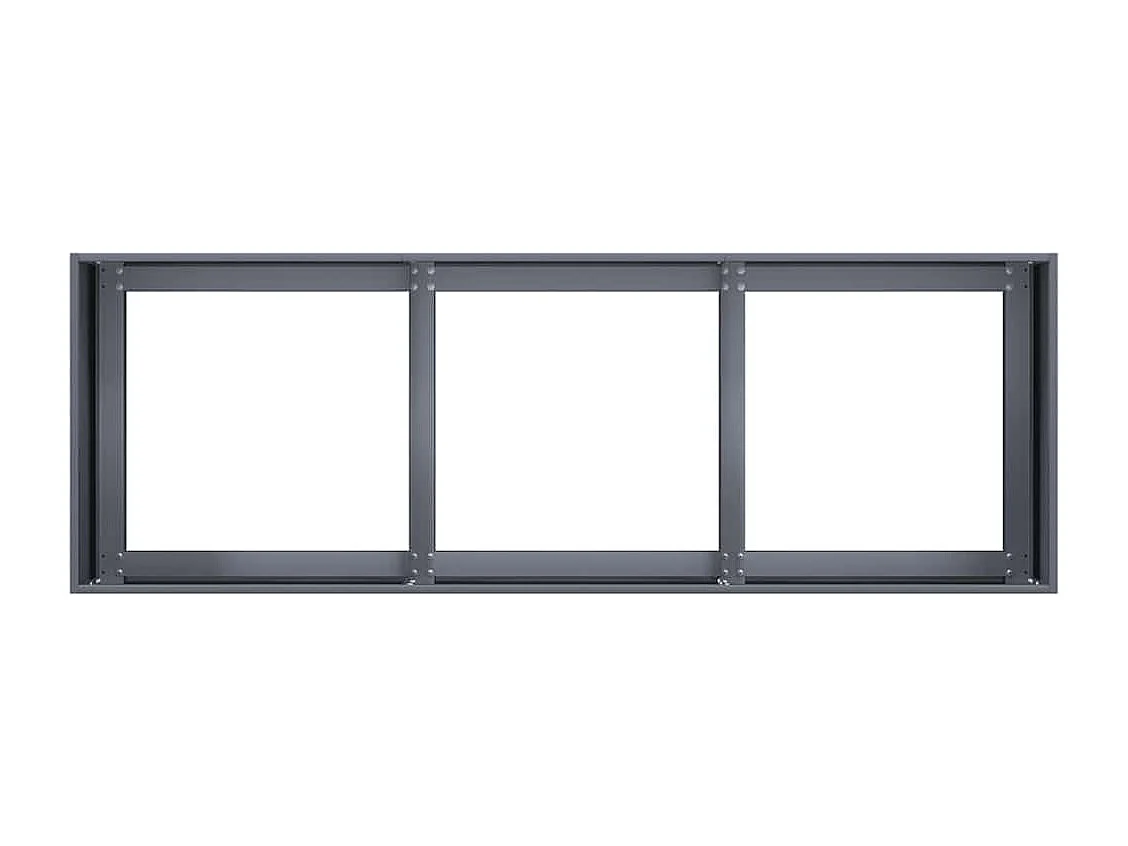 Anthrazitfarbener Pflanzkübel 120x40x40 cm aus kaltgewalztem Stahl