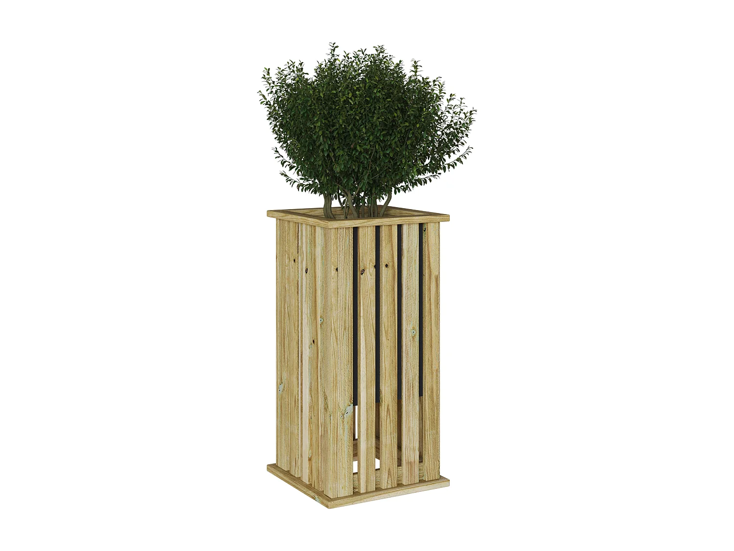 Jardinière avec Doublure 33x33x65 cm Bois Imprégné Pin