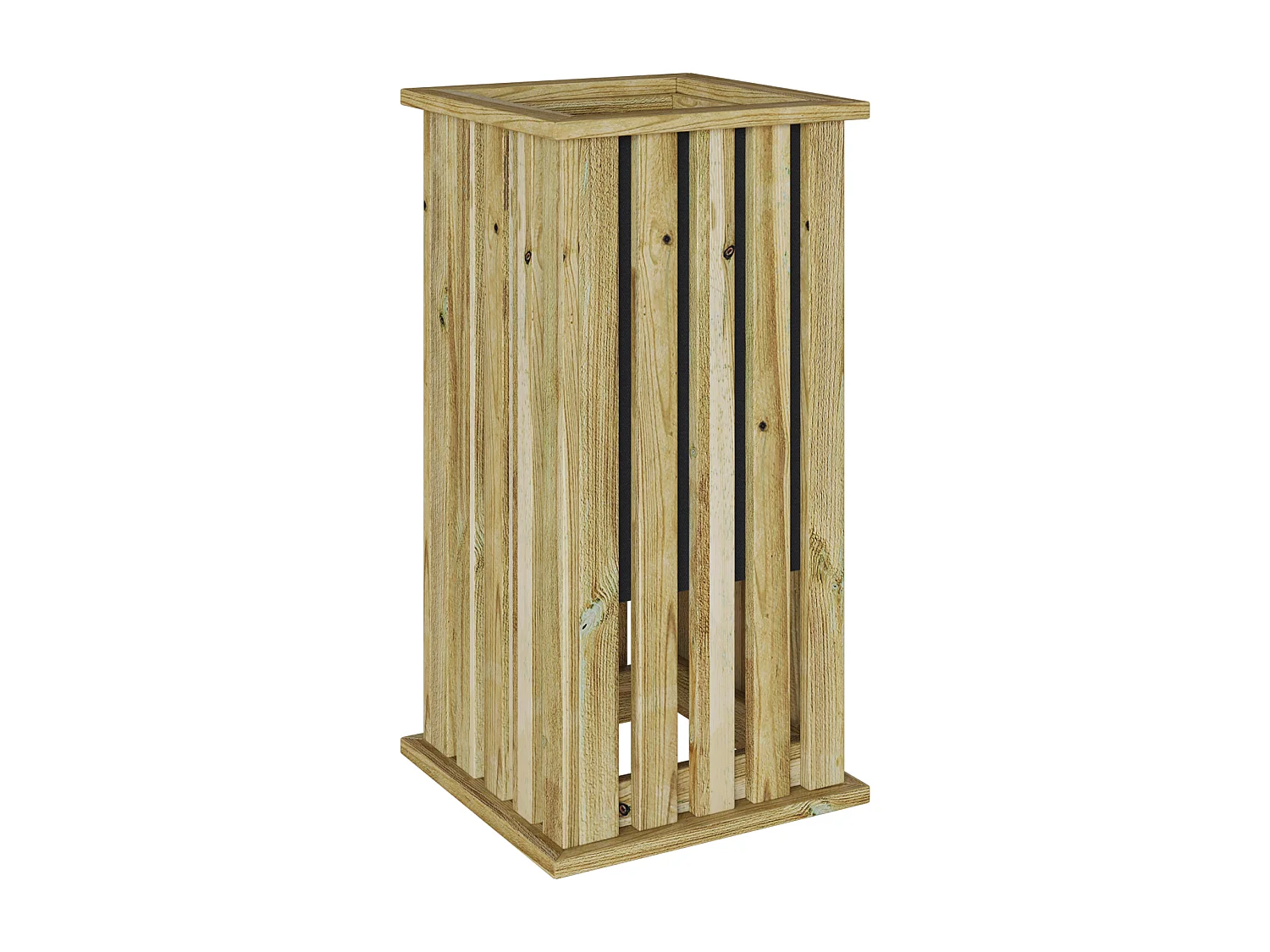 Jardinière avec Doublure 33x33x65 cm Bois Imprégné Pin