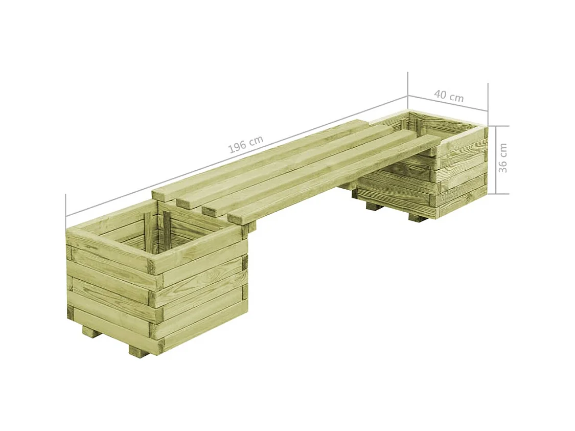 Banc de jardin à jardinières Bois de pin imprégné