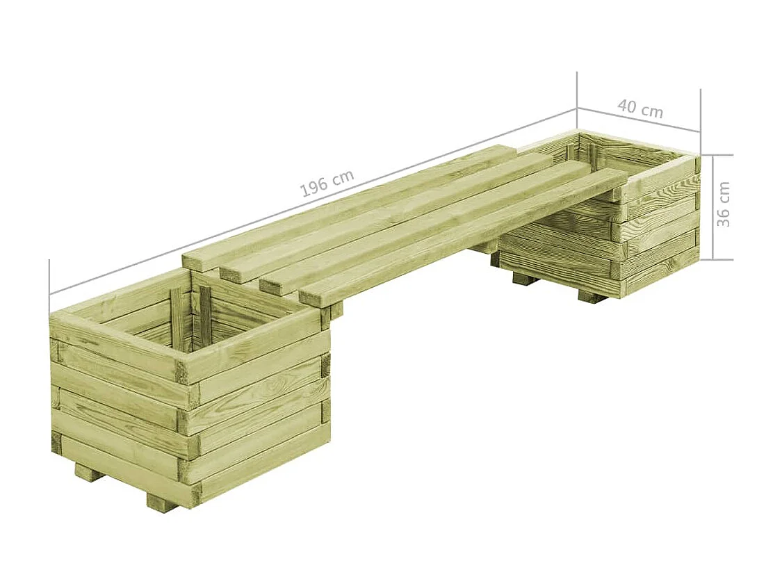 Banc de jardin à jardinières Bois de pin imprégné
