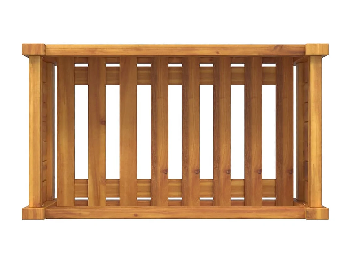 Fioriera con inserto 54x31x30 cm in legno massello di acacia