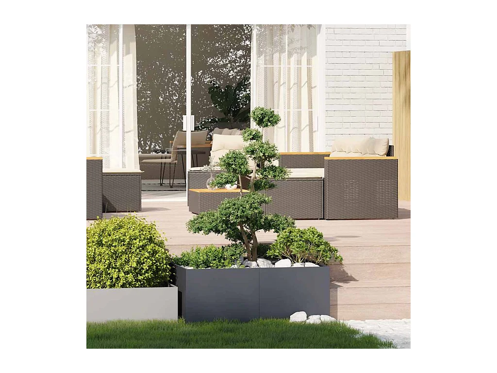 Fioriera antracite 100x100x40 cm in acciaio