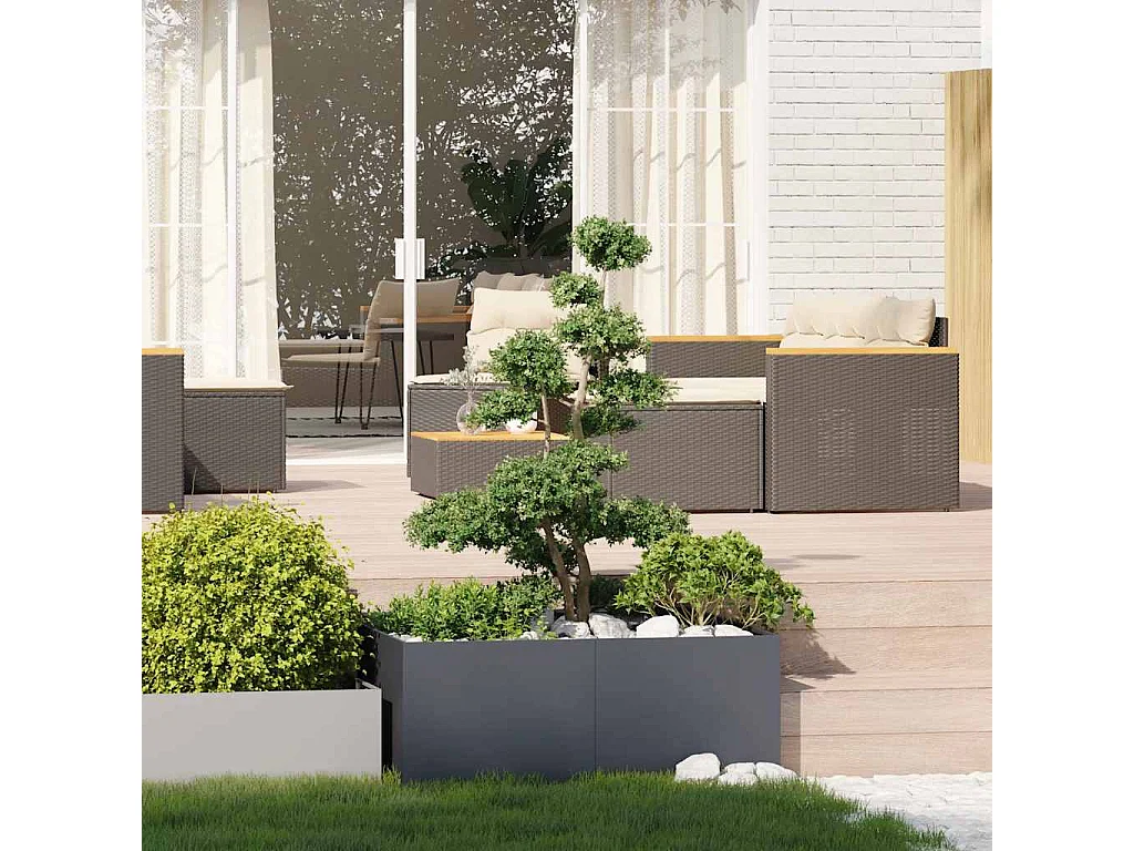 Jardinière anthracite 100x100x40 cm acier