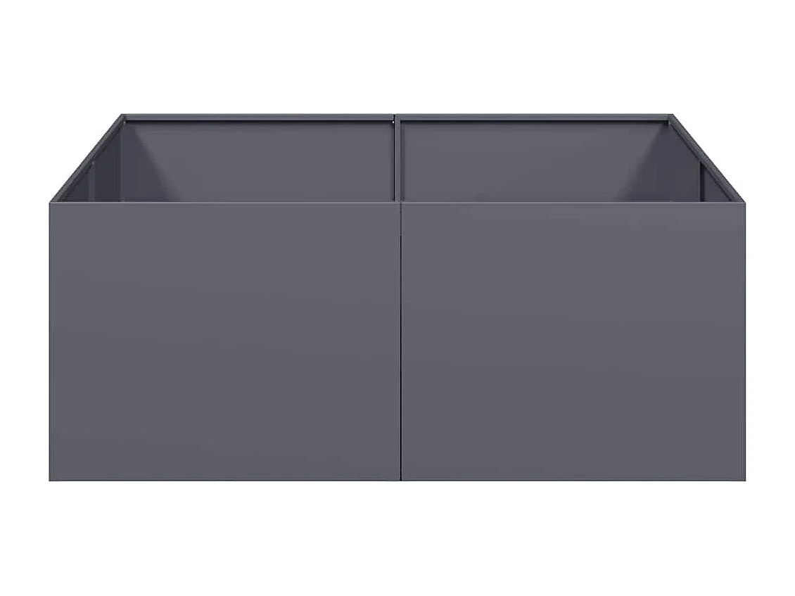 Jardinière anthracite 100x100x40 cm acier