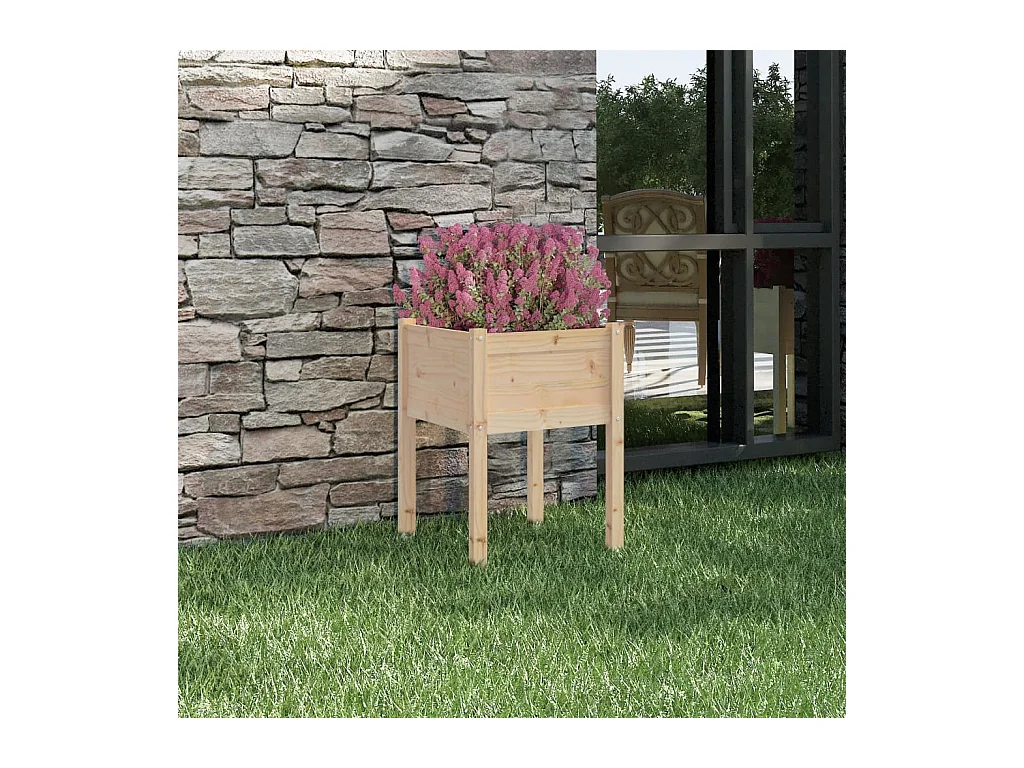 Jardinière d'extérieur 50x50x70 cm bois de pin massif