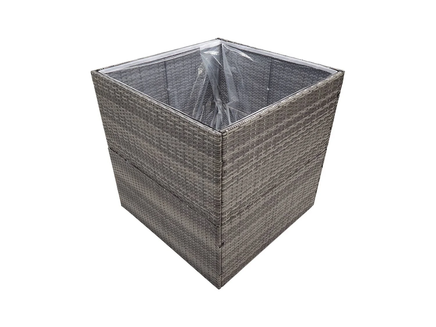 Jardinière Gris 80x80x80 cm Résine tressée