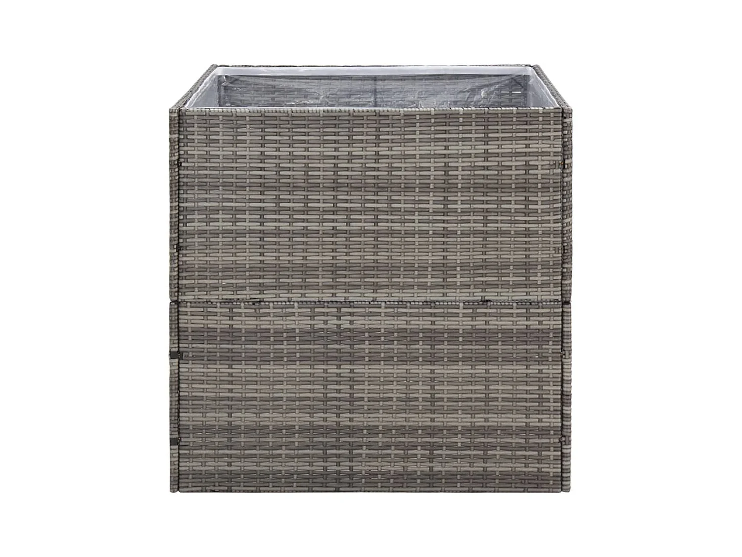 Jardinière Gris 80x80x80 cm Résine tressée