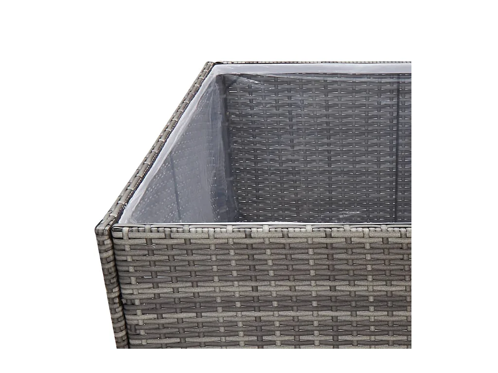 Jardinière Gris 80x80x80 cm Résine tressée