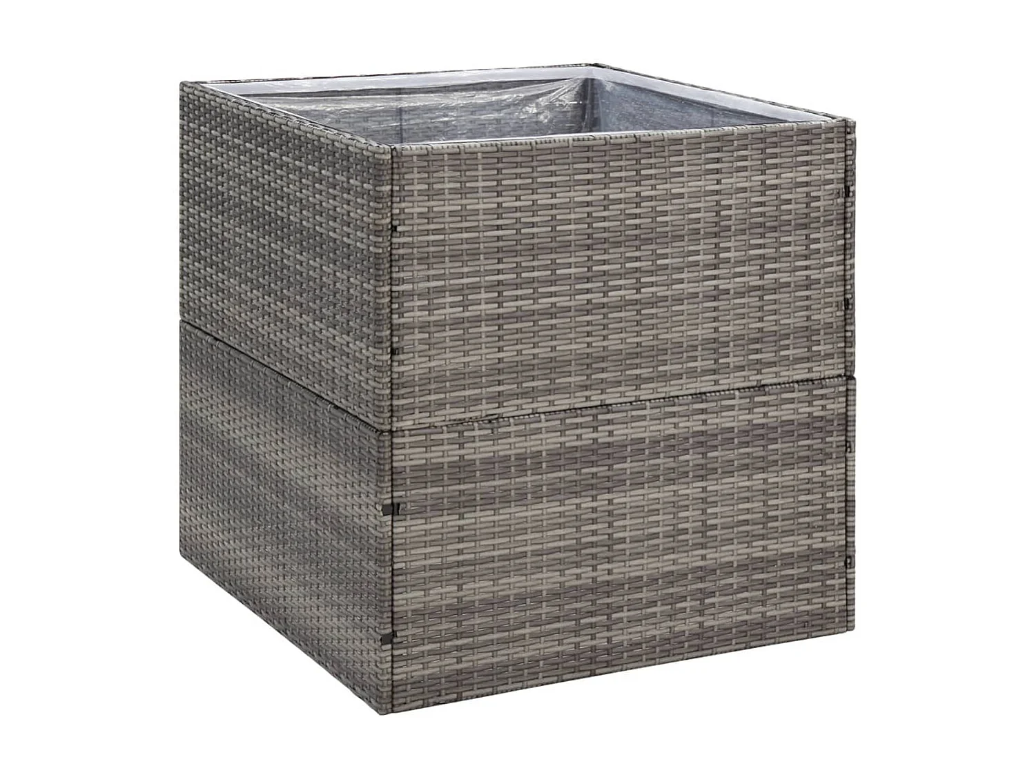 Grauer Pflanzkübel 80x80x80 cm aus gewebtem Harz