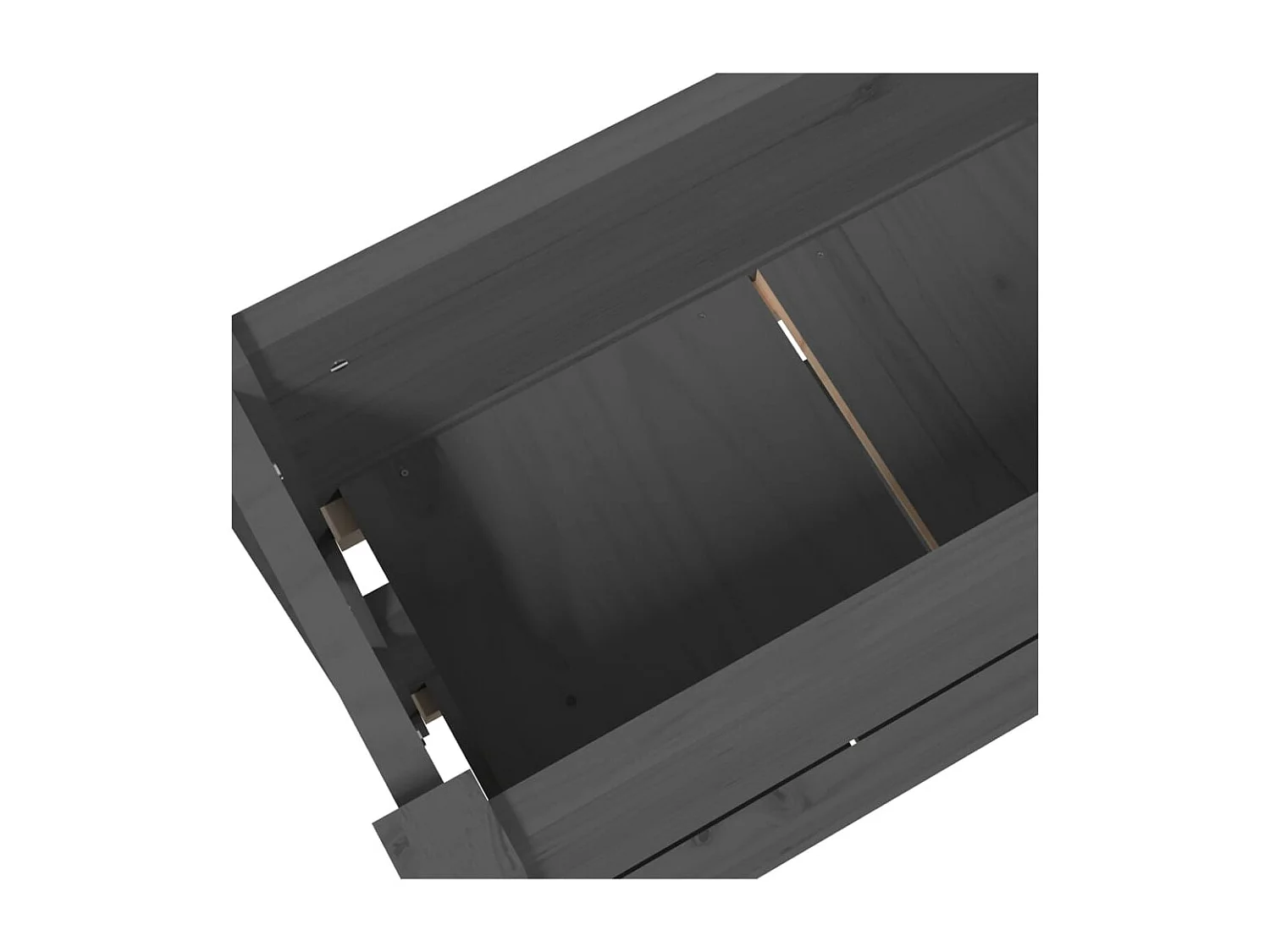 Jardinière Gris 77x25x66 cm Bois massif de pin