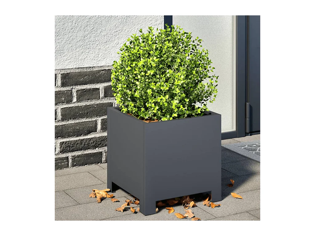 Jardinières 2 pcs anthracite 30x30x30 cm acier