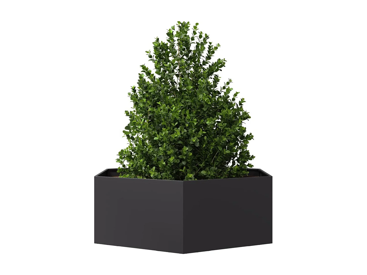 Fioriera esagonale nera 138x120x45 cm in acciaio