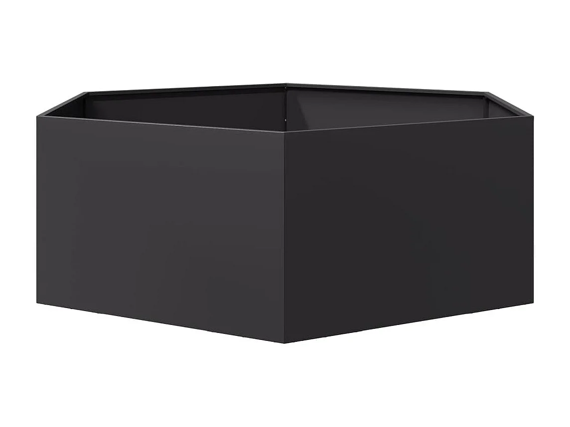 Fioriera esagonale nera 138x120x45 cm in acciaio