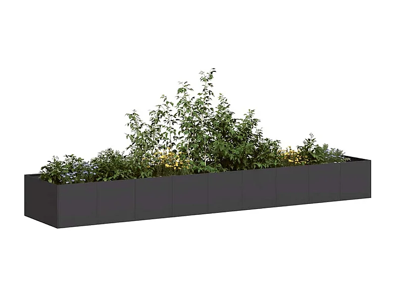 Jardinière noir 360x80x40 cm acier