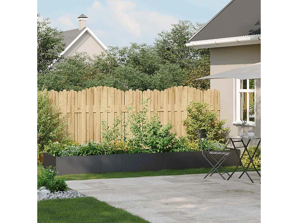 Jardinière noir 360x80x40 cm acier