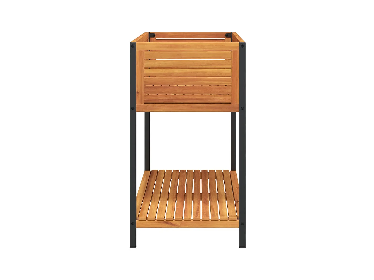 Jardinière et étagère 110x45x80cm bois massif d'acacia et acier
