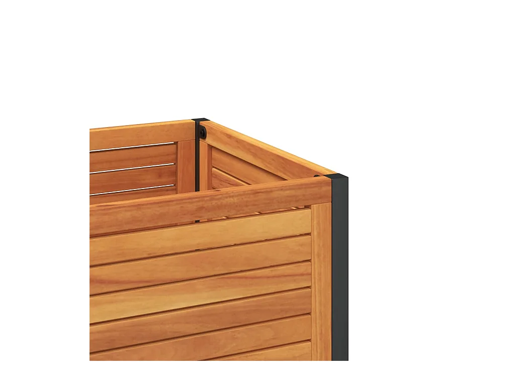 Jardinière et étagère 110x45x80cm bois massif d'acacia et acier
