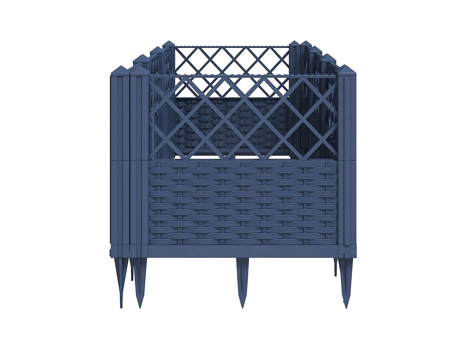 Bloembak met palen blauwgrijs 123,5x43,5x43,5 cm PP